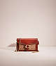 COACH®,RESTORED TABBY CHAIN CLUTCH IN SIGNATURE CANVAS WITH BEADCHAIN,Signature Coated Canvas,Mini,Brass/Tan/Rust,Front View
