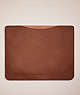 COACH®,RESTORED TABLET SLEEVE,Smooth Leather,Dark Saddle,Front View