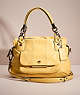 COACH®,UPCRAFTED KRISTIN SATCHEL,Leather,Silver/Yellow,Front View