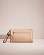 COACH®,RESTORED LARGE CLUTCH,Leather,Silver/Light Khaki,Front View