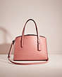 COACH®,RESTORED CHARLIE CARRYALL 28 IN SIGNATURE LEATHER,Smooth Leather,Silver/Light Blush,Front View