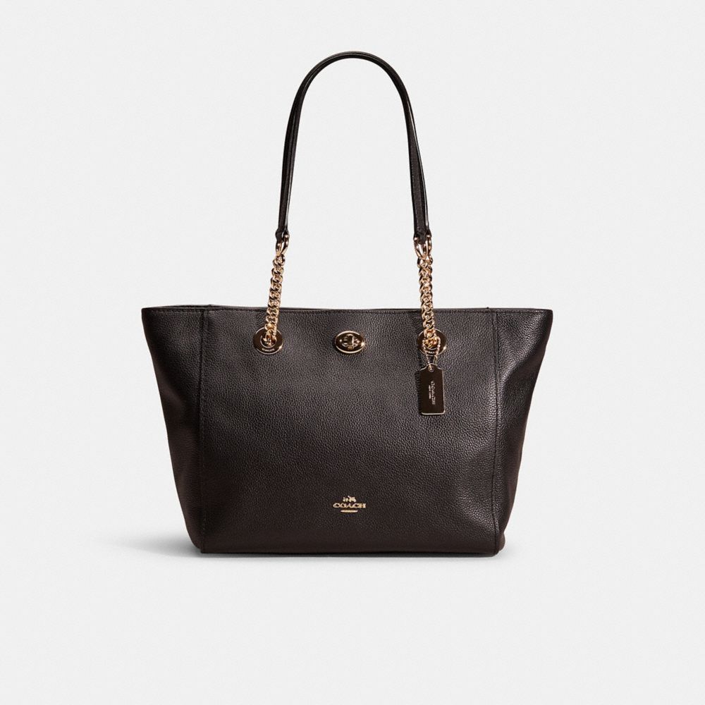 Coach turnlock chain tote on sale