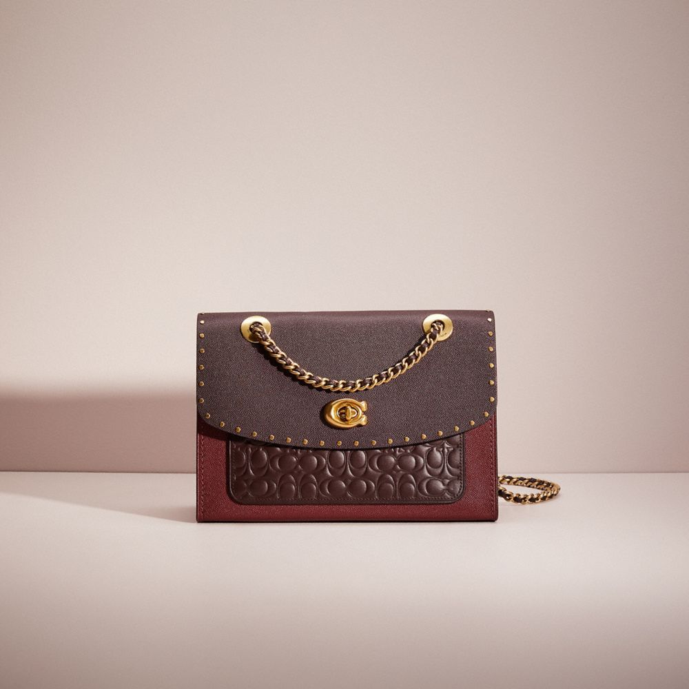 Coach parker in signature leather with rivets new arrivals