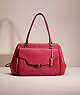 COACH®,RESTORED MADELINE EAST WEST SATCHEL,Leather,Gold/Red Multi,Front View