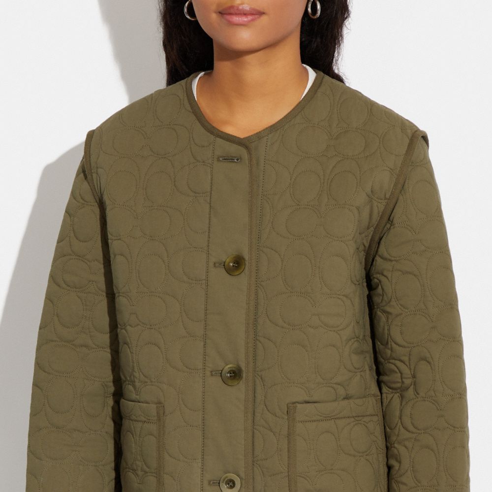 COACH®,Signature Quilted Cotton Jacket,,Detail View