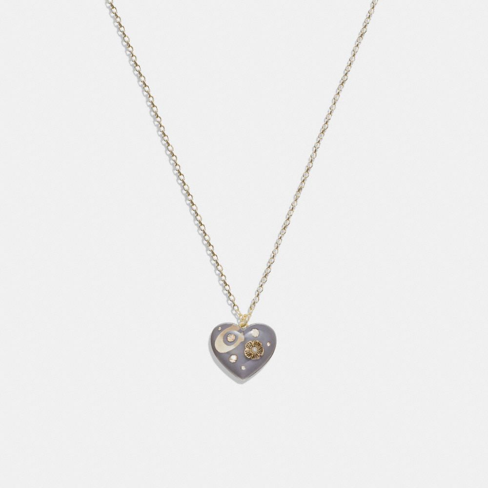 Coach heart deals necklace