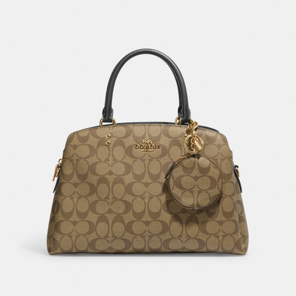 COACH®,サーキュラー コイン ポーチ・シグネチャー キャンバス,バッグチャーム&キーホルダー,ｶｰｷ