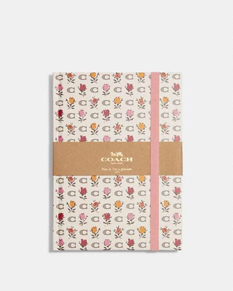 COACH®,DATED PLANNER WITH BADLANDS FLORAL PRINT,Leather,Chalk Multi,Front View