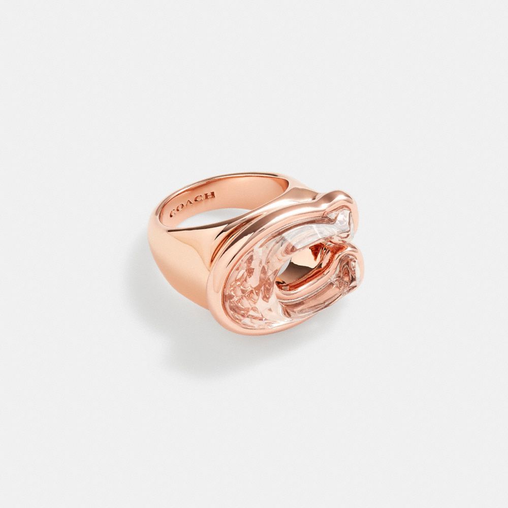 COACH® | Faceted Crystal Signature Ring