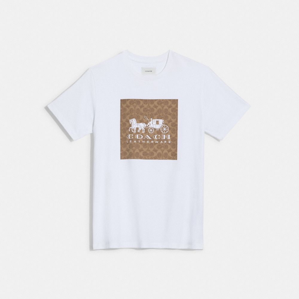 COACH®: Signature Horse And Carriage T Shirt In Organic Cotton