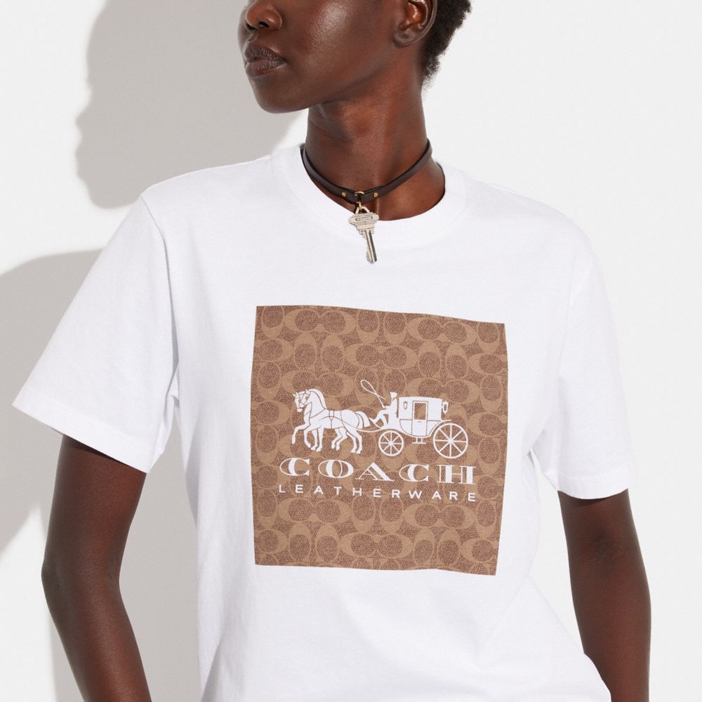 COACH®  Signature Horse And Carriage T Shirt In Organic Cotton