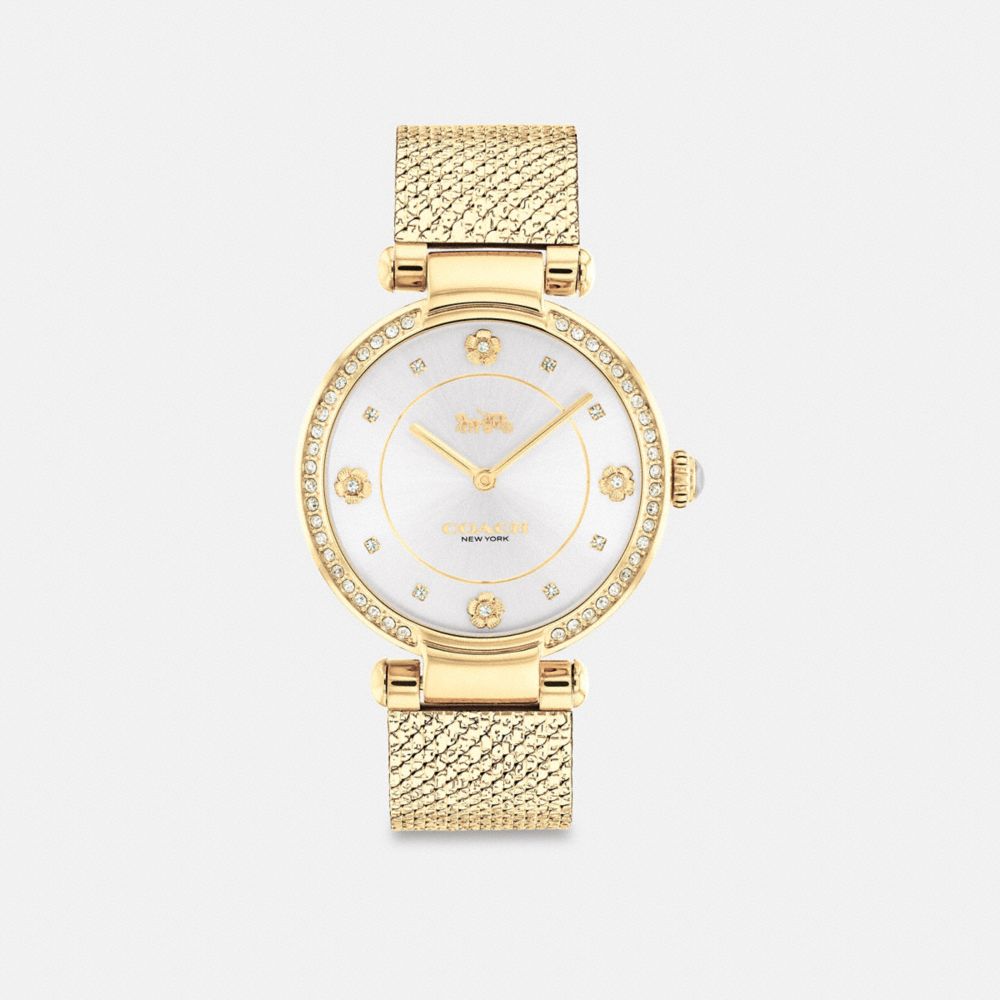 COACH®,CARY WATCH, 34MM,Gold,Front View