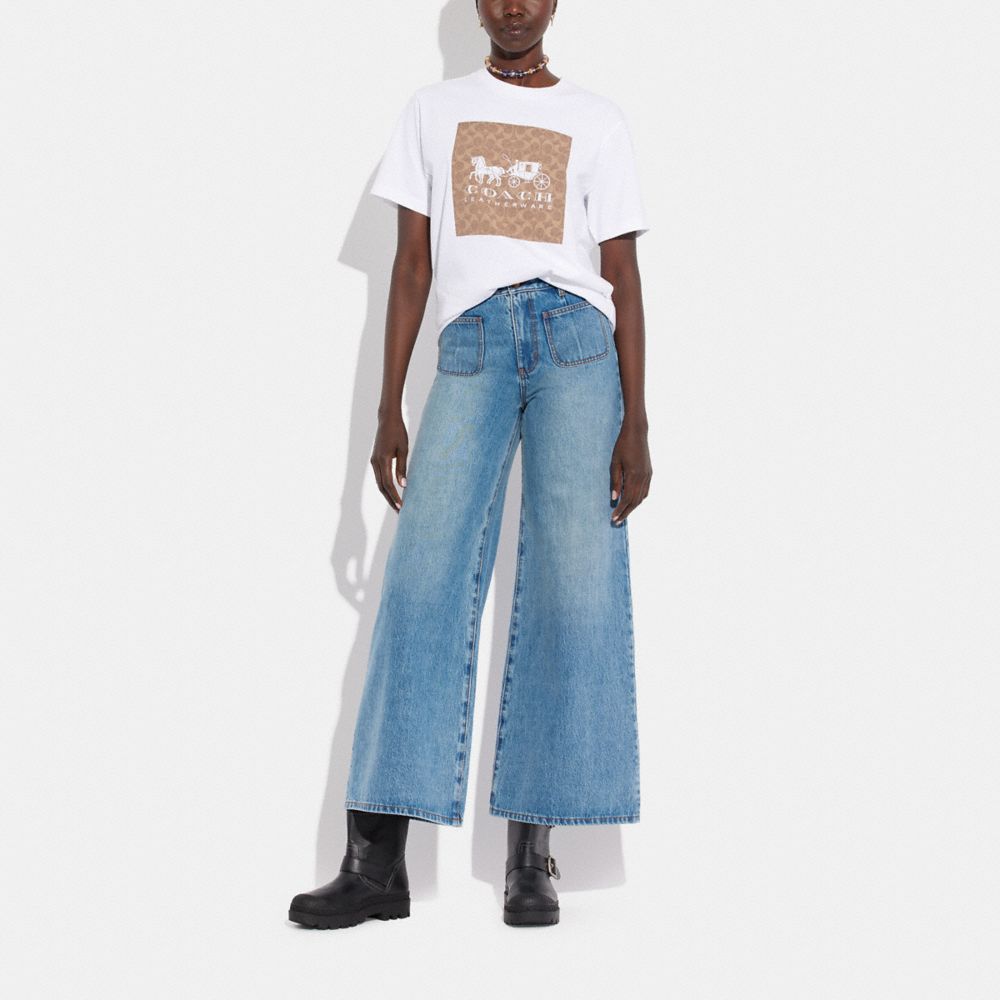 COACH®,ワイド レッグ ジーンズ,ボトムス,