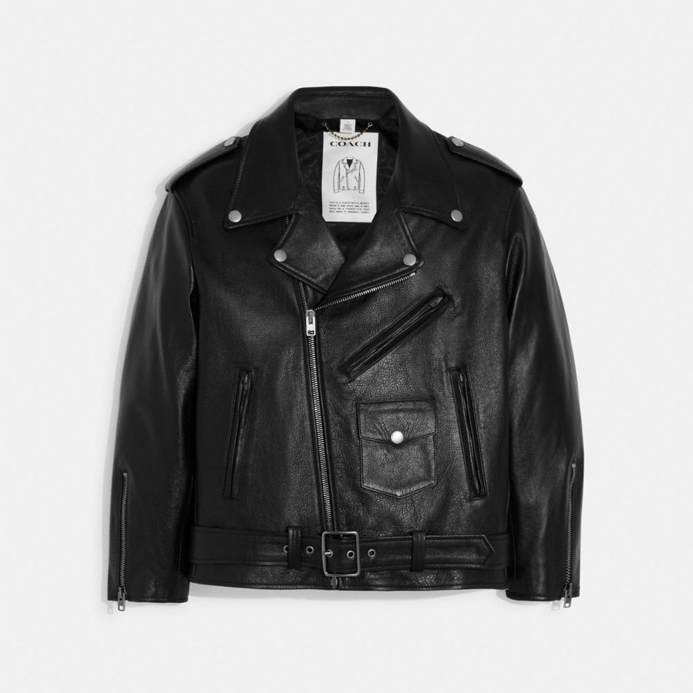 Coach leather biker clearance jacket