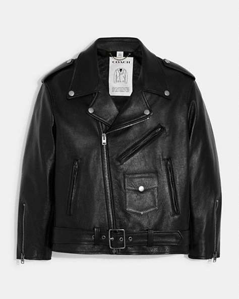CoachOversized Leather Biker Jacket