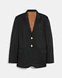 COACH®,RELAXED BLAZER WITH SIGNATURE LINING,Black,Front View