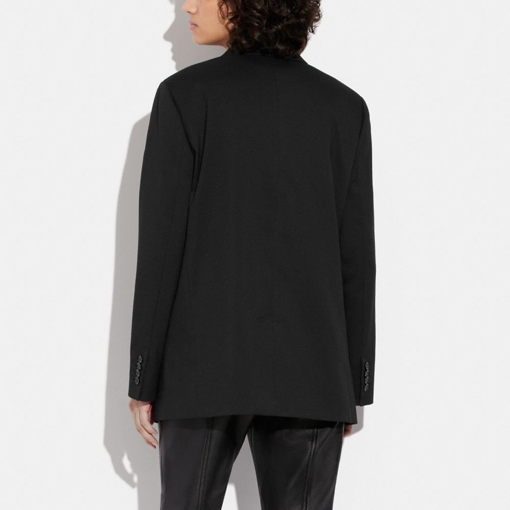 COACH®,RELAXED BLAZER WITH SIGNATURE LINING,Black,Scale View