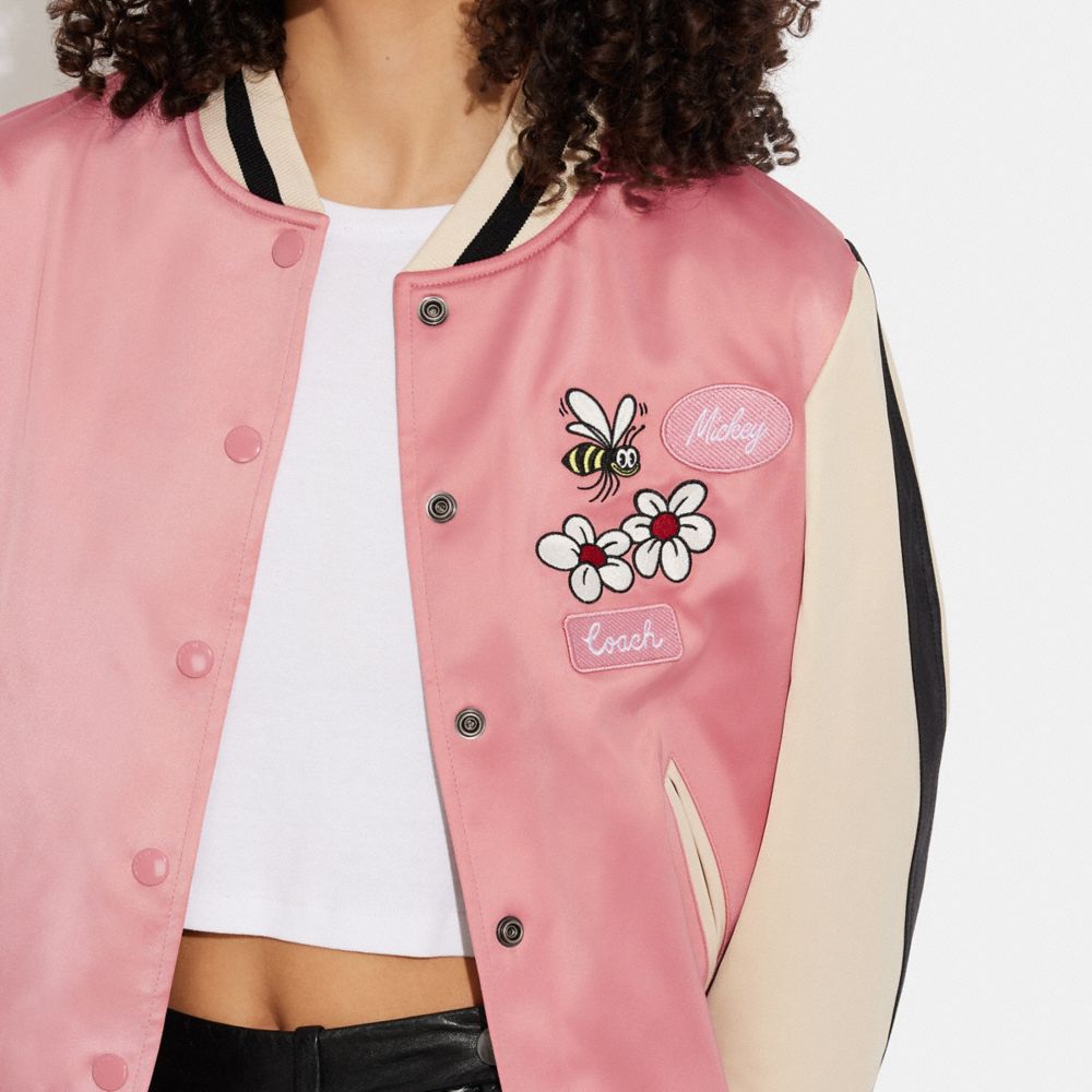 Pink coach hot sale jacket womens