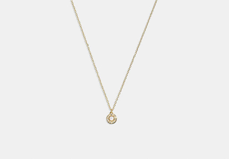 Halo Pavé Pearl Pendant Necklace