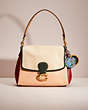 COACH®,UPCRAFTED MAY SHOULDER BAG IN COLORBLOCK,Pebble Leather,Brass/Ivory Blush Multi,Front View