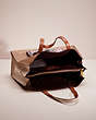 COACH®,UPCRAFTED CHARLIE CARRYALL IN SIGNATURE CANVAS,Signature Coated Canvas,Large,Brass/Chalk,Inside View,Top View