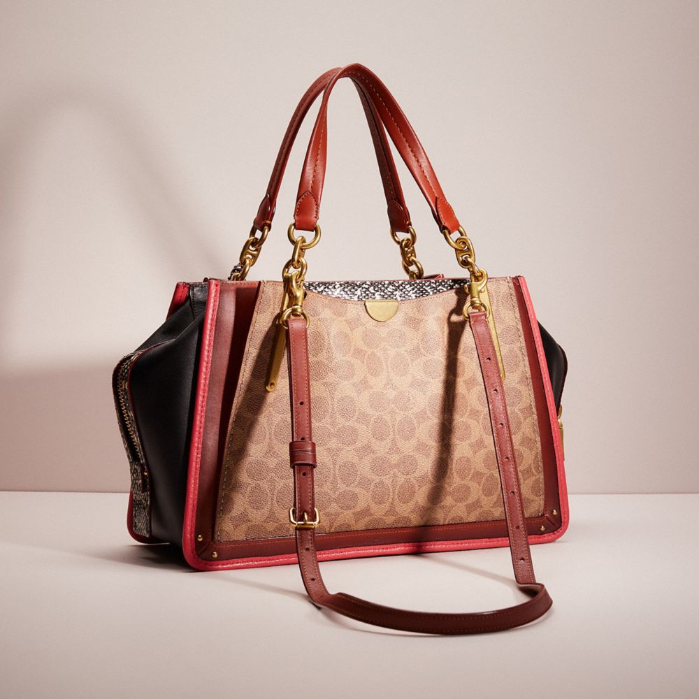 Coach dreamer in signature canvas with snakeskin detail sale