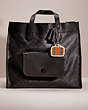 COACH®,UPCRAFTED FIELD TOTE 40 IN SIGNATURE CANVAS,Signature Coated Canvas,Black Copper/Charcoal,Front View