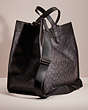 COACH®,UPCRAFTED FIELD TOTE 40 IN SIGNATURE CANVAS,Signature Coated Canvas,Black Copper/Charcoal,Angle View
