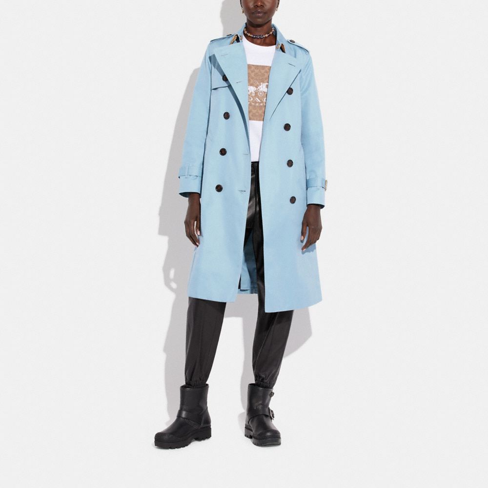 COACH®,TRENCH COAT,Blue,Scale View