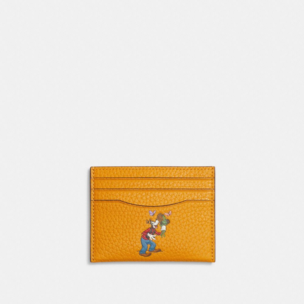 COACH®,Disney X Coach Card Case In Regenerative Leather,,Front View
