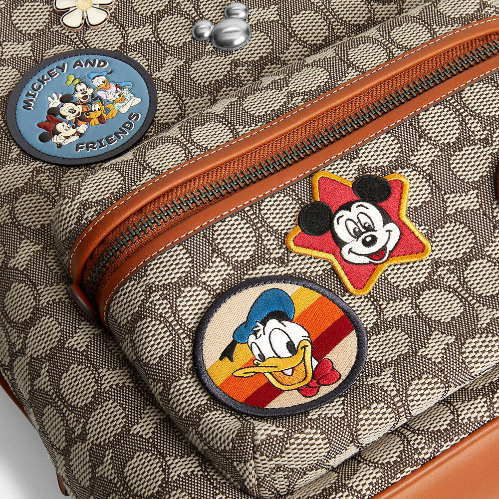Shop Coach Disney X  Charter Backpack In Signature Textile Jacquard With Patches