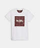 COACH®,HORSE AND CARRIAGE SIGNATURE T-SHIRT IN ORGANIC COTTON,White,Front View