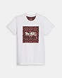 COACH®,HORSE AND CARRIAGE SIGNATURE T-SHIRT IN ORGANIC COTTON,White,Front View