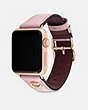COACH®,APPLE WATCH® STRAP, 38MM, 40MM AND 41MM,Leather,Light Pink,Angle View