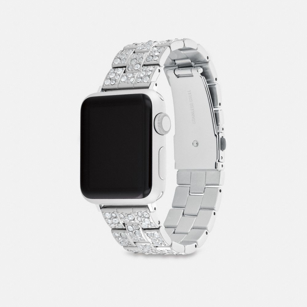 COACH®,APPLE WATCH® STRAP, 38MM, 40MM AND 41MM,Stainless Steel,Ombre,Angle View