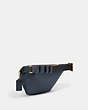 COACH®,WARREN BELT BAG IN SIGNATURE CHAMBRAY,Brass/Denim,Angle View