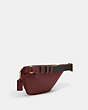 COACH®,WARREN BELT BAG IN SIGNATURE CHAMBRAY,Brass/Wine,Angle View