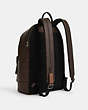 COACH®,WEST BACKPACK WITH COACH STRIPE,Leather,X-Large,Office,Gunmetal/Mahogany Multi,Angle View