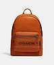 COACH®,WEST BACKPACK WITH COACH STRIPE,Leather,X-Large,Office,Black Antique Nickel/Canyon Multi,Front View