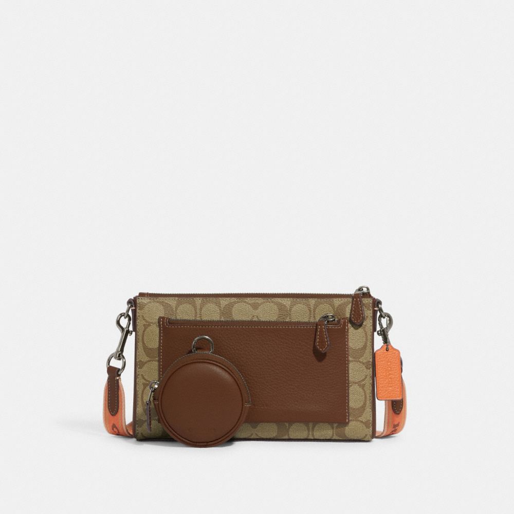 Coach Axel Crossbody in Colorblock Signature Canvas