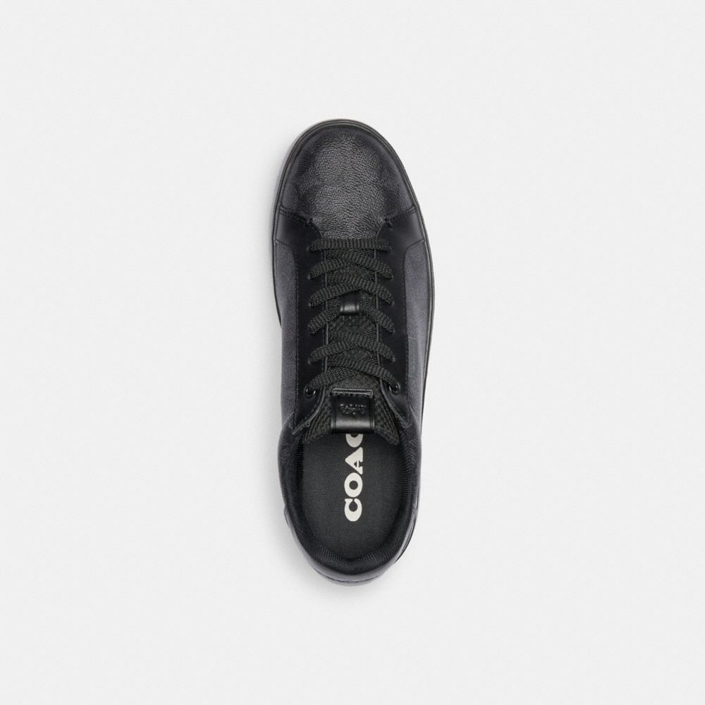 COACH®,LOWLINE LOW TOP SNEAKER IN SIGNATURE CANVAS,Signature Coated Canvas,Charcoal,Inside View,Top View
