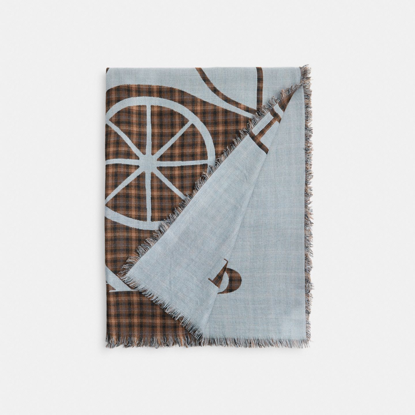 Аксессуары Coach Horse And Carriage Print Plaid Stole, цвет: Верблюжий / Разноцветный — фото 1