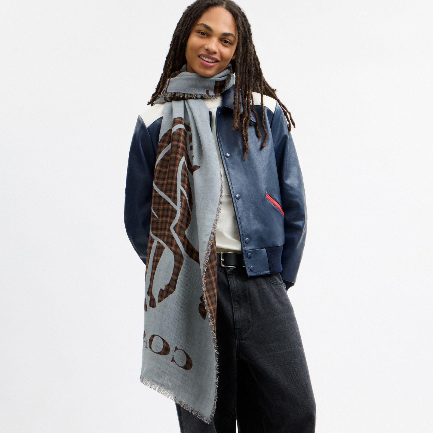 Аксессуары Coach Horse And Carriage Print Plaid Stole, цвет: Верблюжий / Разноцветный — фото 3