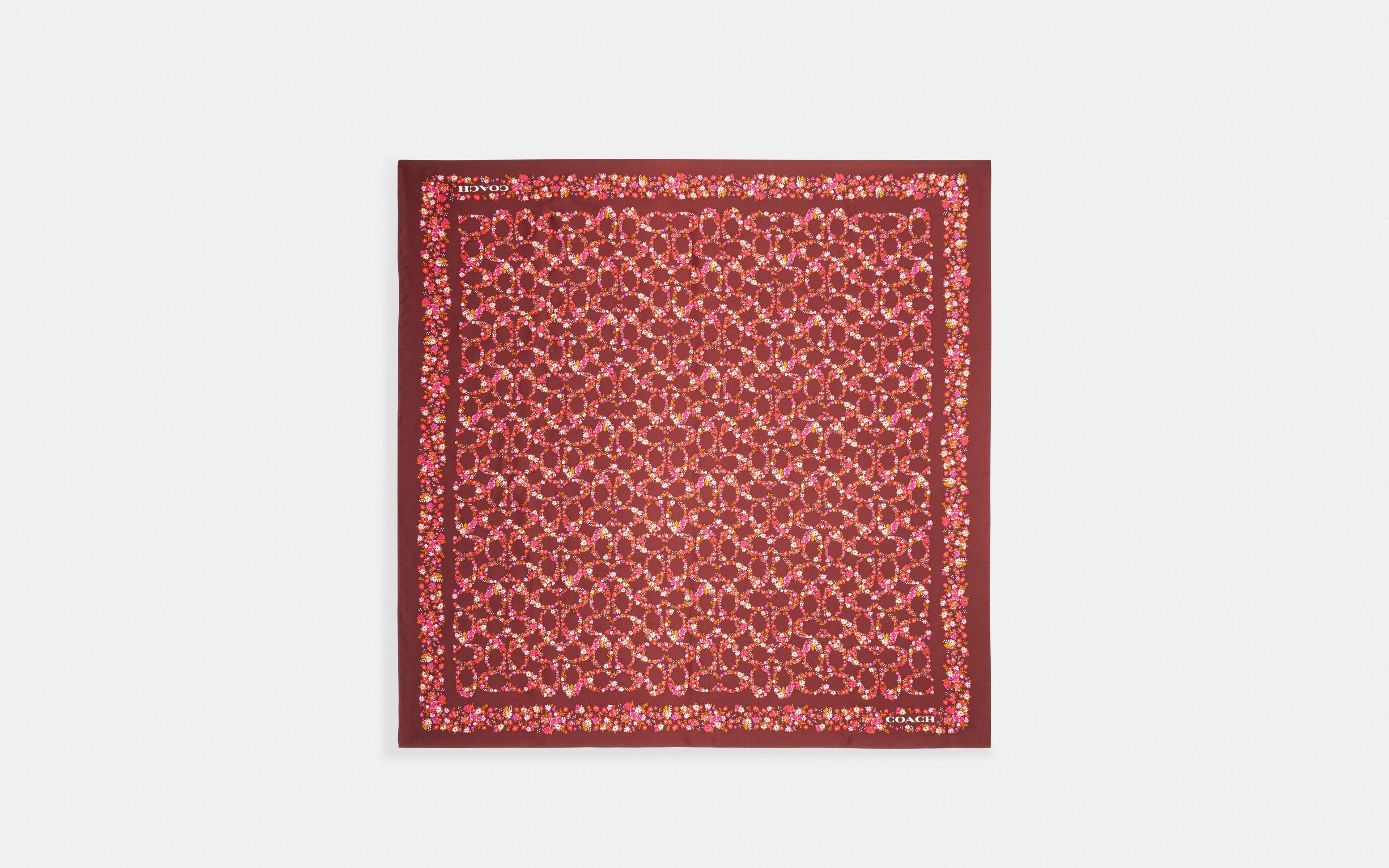 Signature Posey Cluster Print Silk Square Scarf