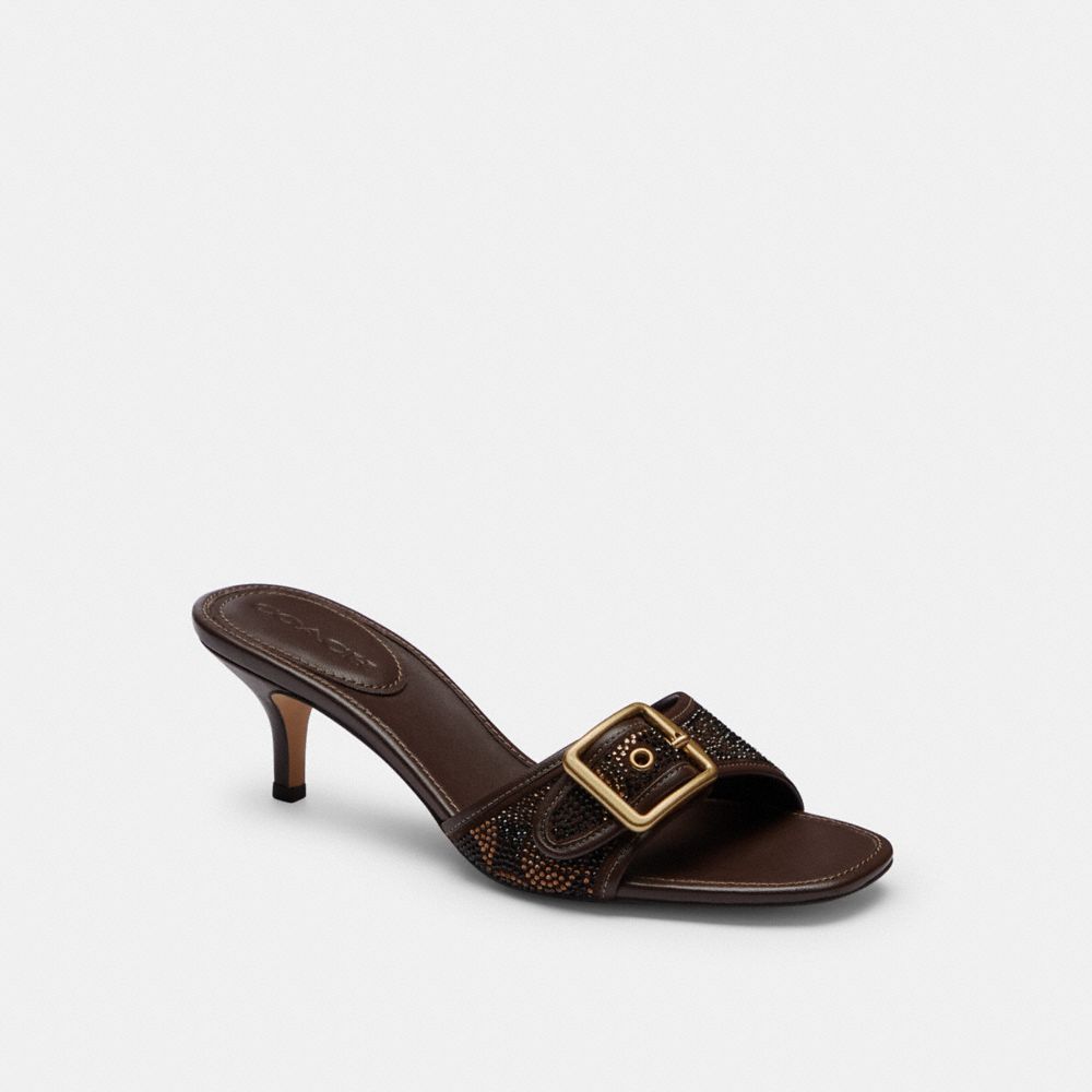 COACH®,Margot Sandal With Crystal Signature,,Front View
