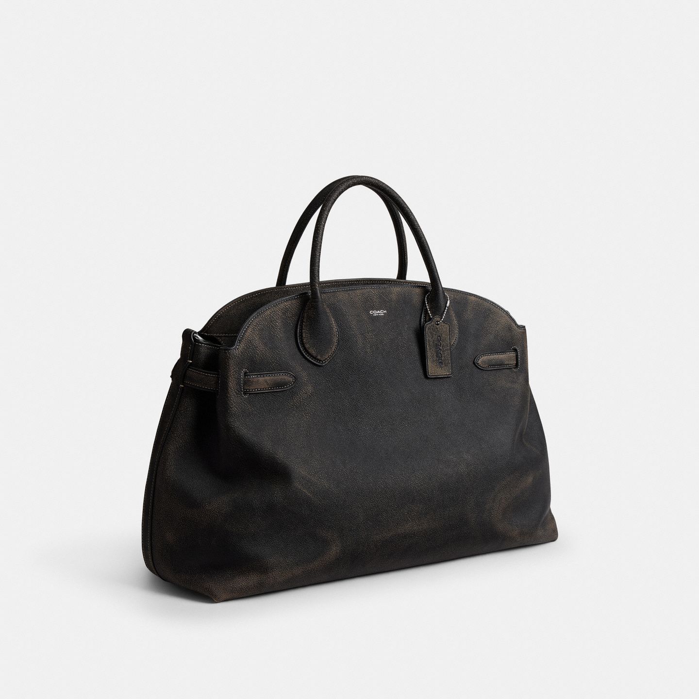 Мужская сумка Coach Soft Empire Carryall Bag 48 In Loved Leather, цвет: Чёрный — фото 2