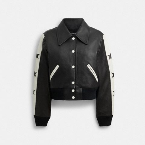 Женская куртка Coach Star Varsity, цвет: Чёрный