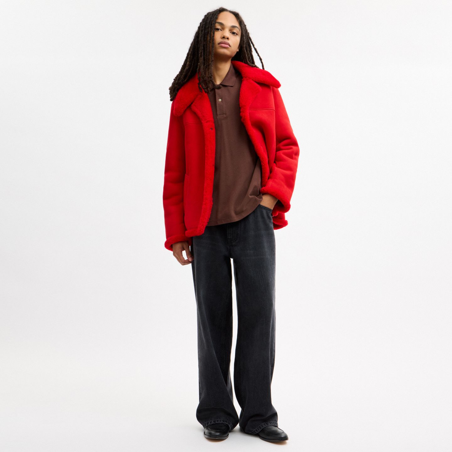 Мужская куртка Coach Shearling Dock Workers, цвет: Красный — фото 2