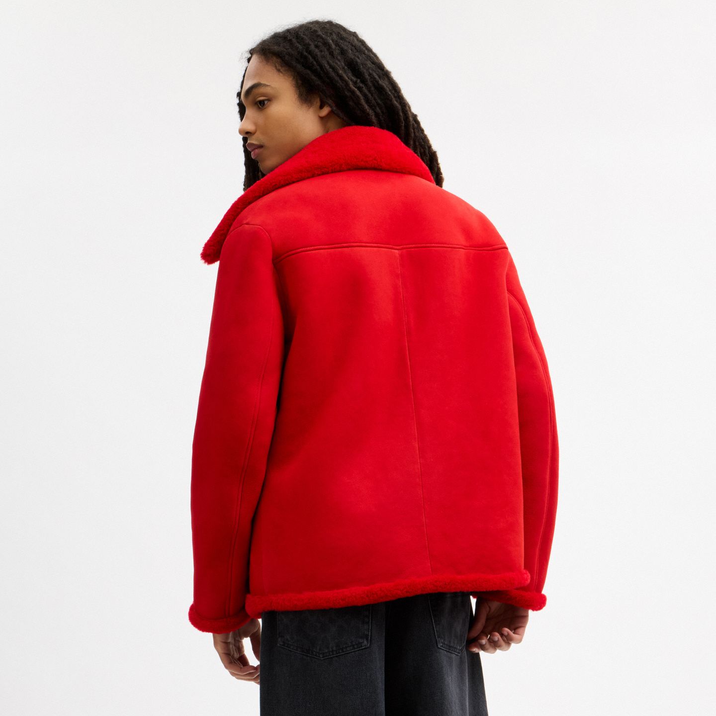 Мужская куртка Coach Shearling Dock Workers, цвет: Красный — фото 3