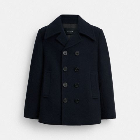 Мужское пальто Coach Peacoat, цвет: Синий